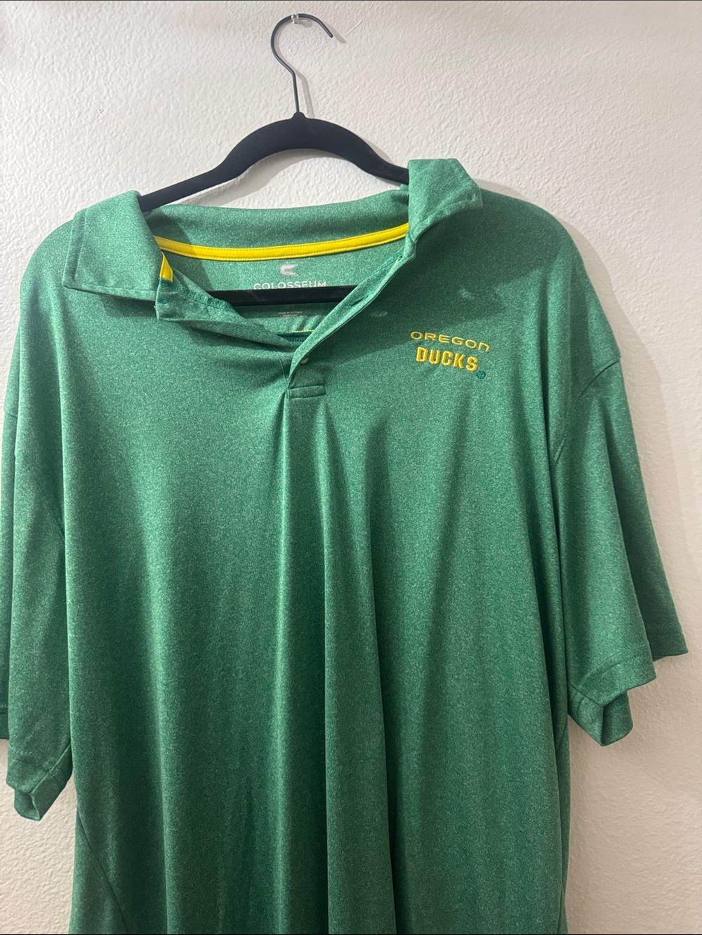 Colosseum Oregon Ducks Green Polo with Yellow Accent